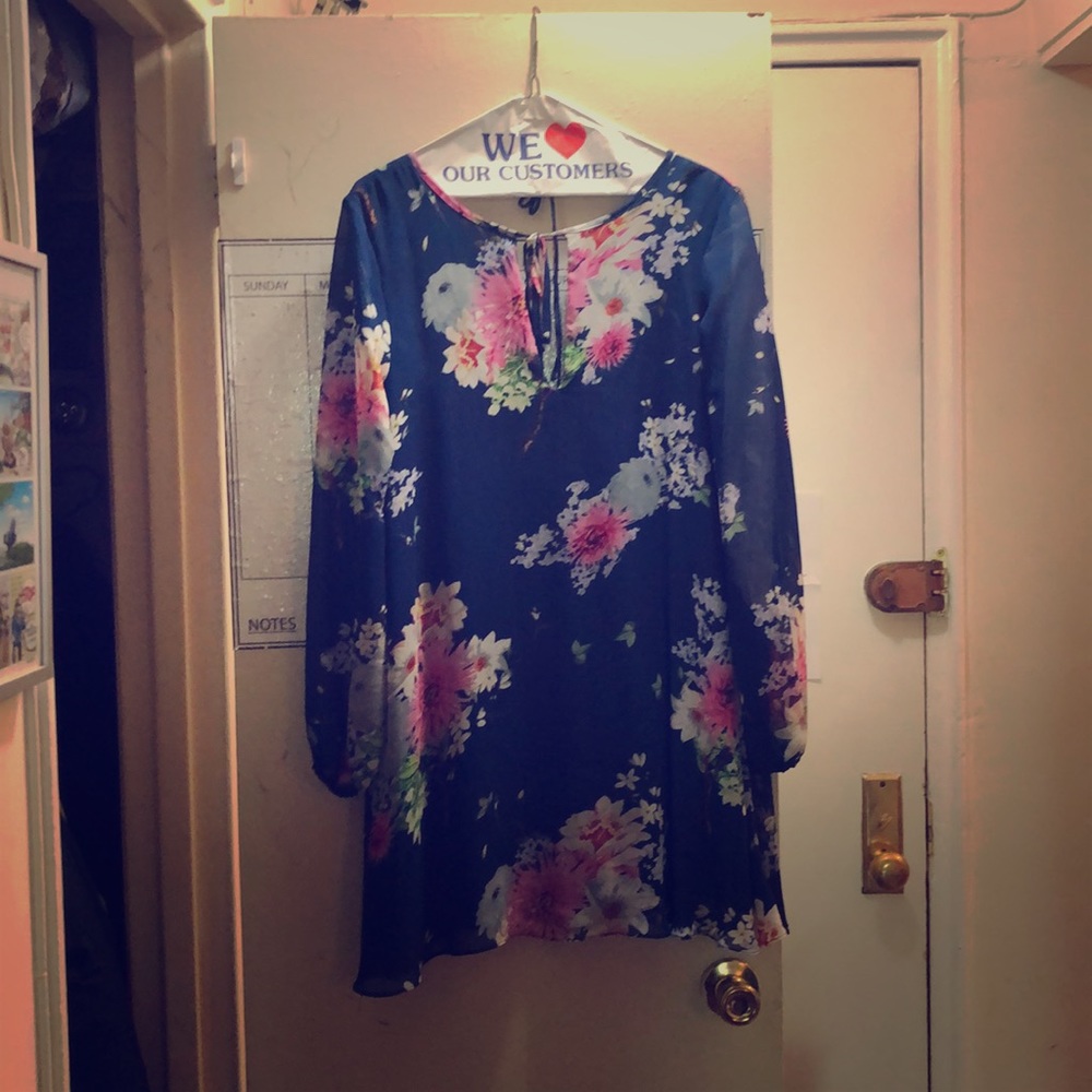 Blue floral dress from LULU’s